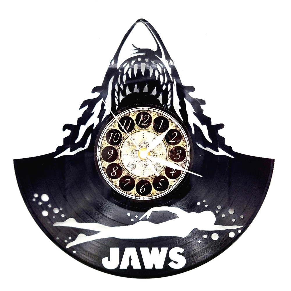 Jaws Vinyl Record Clock - Makes A Wonderful And Unique Wall Art Decor Gift